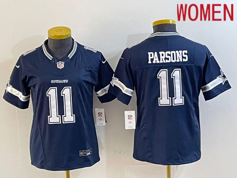 Women Dallas Cowboys #11 Parsons Blue 2023 Nike Vapor Limited NFL Jersey style 4->youth nfl jersey->Youth Jersey